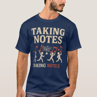 Music Humour Shirt – Stickman Stealing Notes Desig