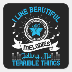 Music - I Like Beautiful Melodies Square Sticker