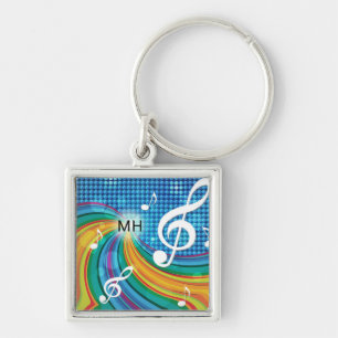 Music Illustration custom monogram key chains