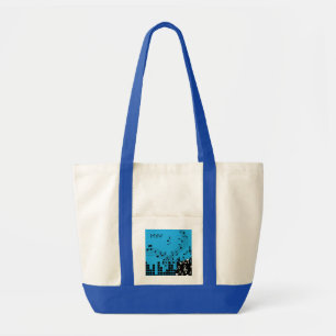 Music Illustration custom monogram tote bags