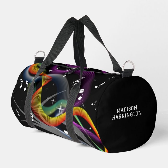 Music Illustration custom name Duffle Bag (Left Corner)