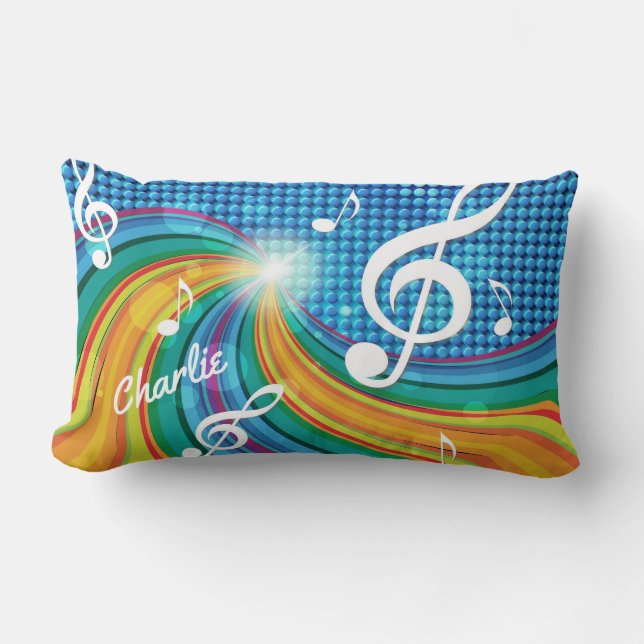 Music Illustration custom name throw pillows (Front)