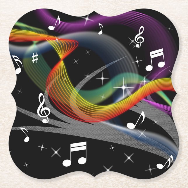 Music Illustration paper coasters (Front)