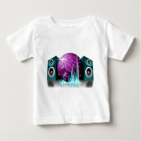 music illustration with speakers and disco ball