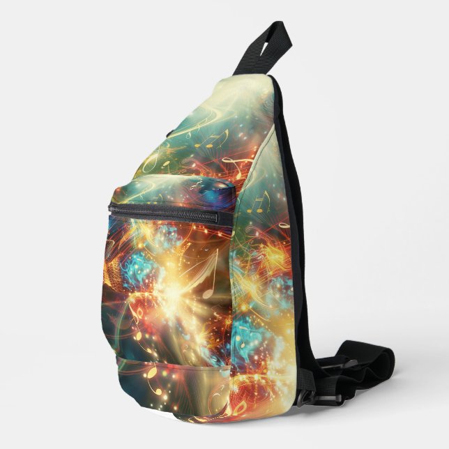 Music in Chaos Digital Art Sling Bag (Right Corner)