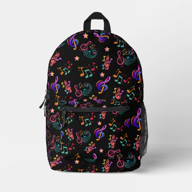 Music in Colour Printed Backpack (Front)