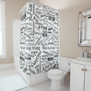 Music in Different Languages Shower Curtain
