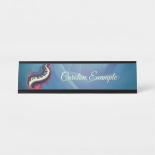 Music in motion, the curved piano. desk name plate