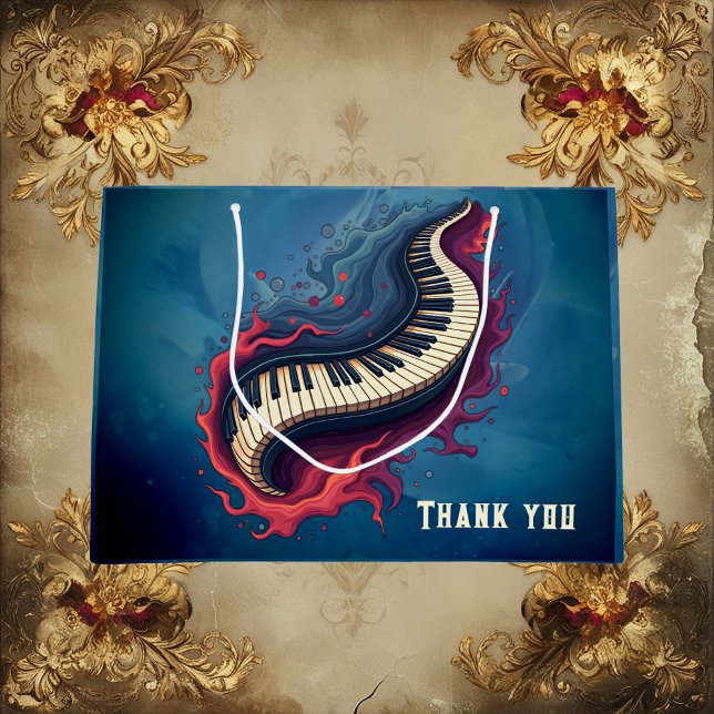 Music in motion, the curved piano. large gift bag (Creator Uploaded)
