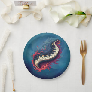 Music in motion, the curved piano. paper plate