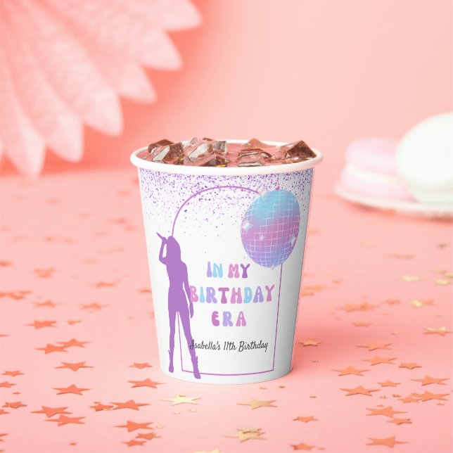Music In My Birthday Era Purple Birthday Party  Paper Cups (Insitu)