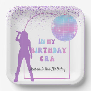 Music In My Birthday Era Purple Birthday Party  Paper Plate