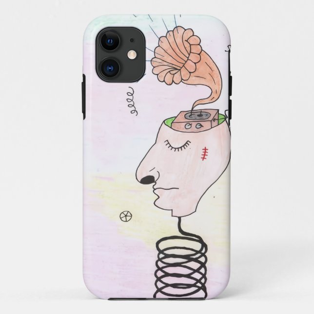 "Music in my head" Postcard Case-Mate iPhone Case (Back)