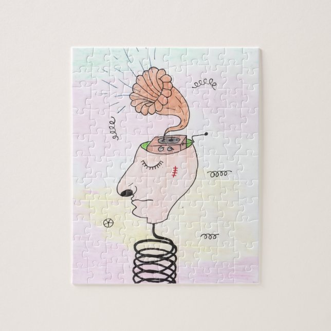 "Music in my head" Postcard Jigsaw Puzzle (Vertical)