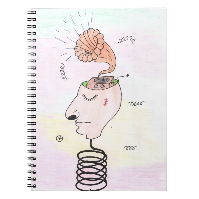 "Music in my head" Postcard Notebook (Front)