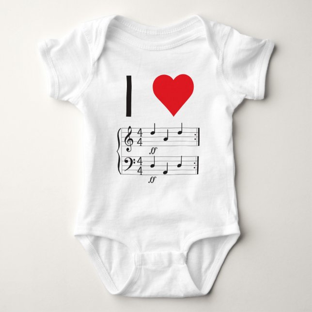 Music Infant Creeper, I love dada! Baby Bodysuit (Front)