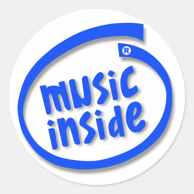 Music Inside Classic Round Sticker (Front)