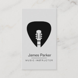 Music Instructor Guitar Logo Minimalist Musician Business Card