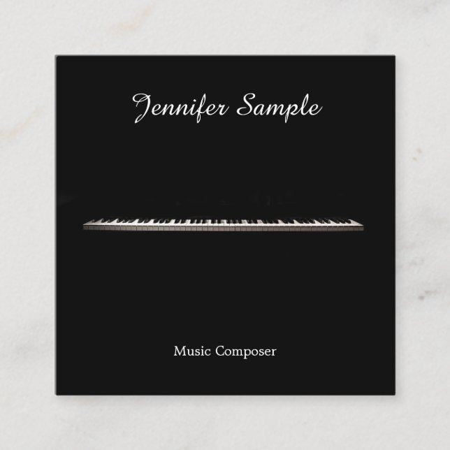 Music Instructor Teacher Elegant Modern Template Square Business Card (Front)