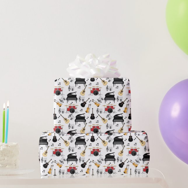 Music Instrumen Pattern Wrapping Paper (Party Gifts)