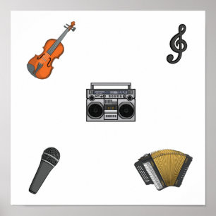 Music instrument collection poster