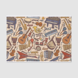 Music Instrument music note Pattern musician Tissue Paper