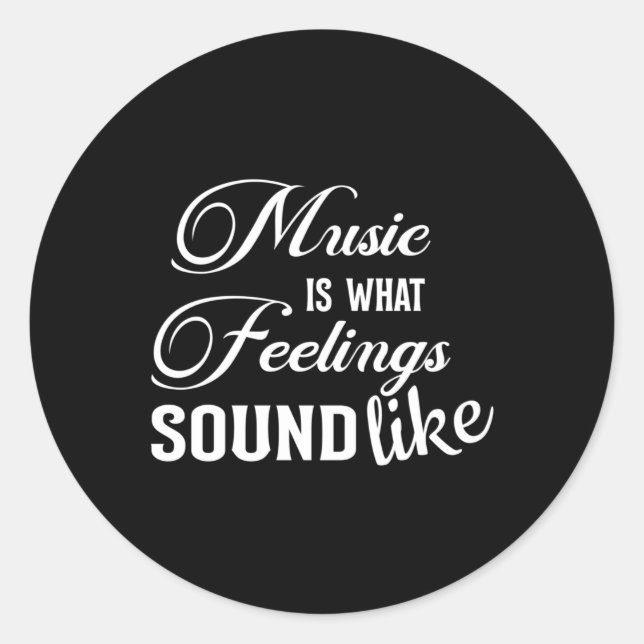 Music Instrument Musical Musician Sound Gift Idea Classic Round Sticker (Front)