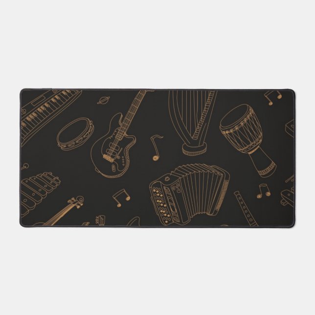 Music instrument pattern desk mat (Front)