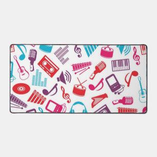 Music instrument pattern desk mat