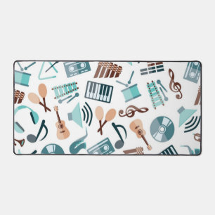 Music instrument pattern desk mat