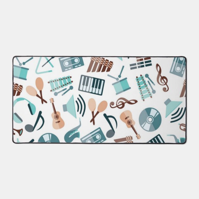 Music instrument pattern desk mat (Front)