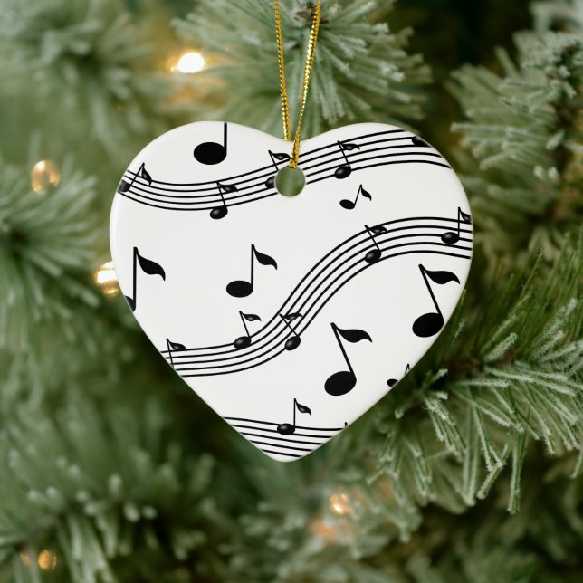 Music instrument sounds patterned ceramic ornament (Tree)