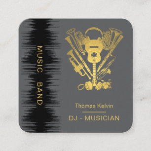  Music Instruments Event Organiser DJs Player Square Business Card
