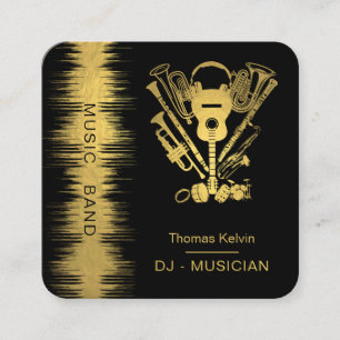  Music Instruments Event Organiser DJs Player Square Business Card