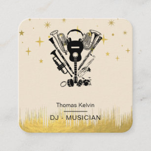  Music Instruments Event Organiser DJs Player Square Business Card