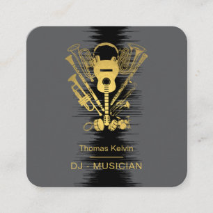  Music Instruments Event Organiser DJs Player Square Business Card