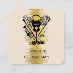  Music Instruments Event Organiser DJs Player Square Business Card