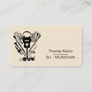 Music Instruments Event Organizer DJs Player Business Card