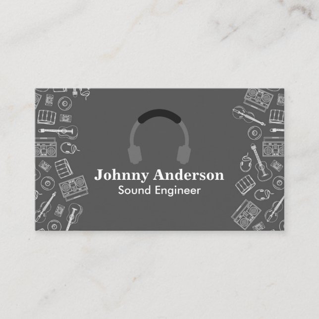Music Instruments | Headphones Business Card (Front)