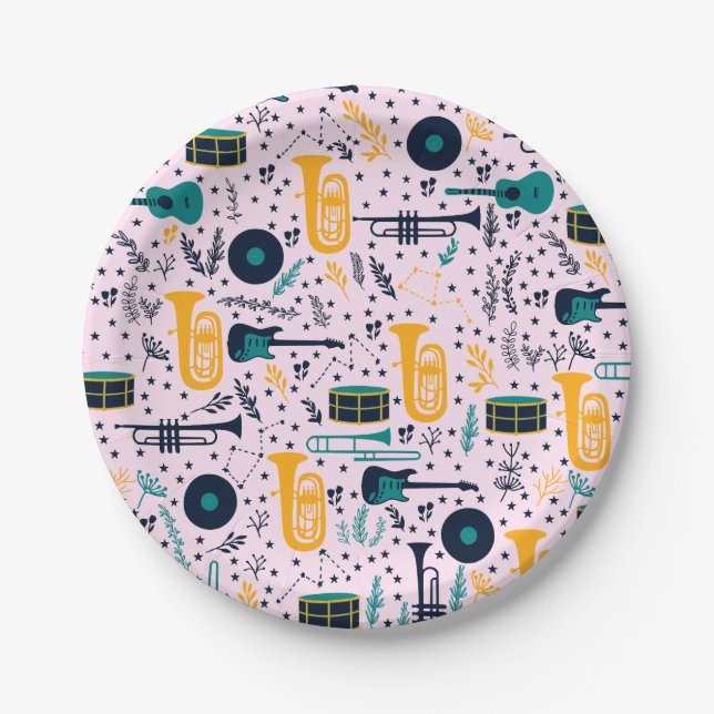 Music Instruments Paper Plates (Front)