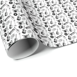 Music instruments pattern wrapping paper