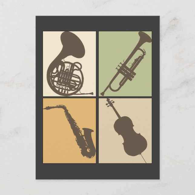 Music Instruments T-shirt Postcard (Front)