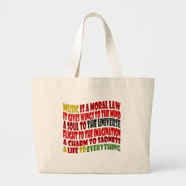 Music is a Moral Law Large Tote Bag (Front)