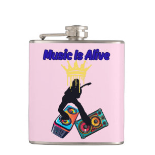 Music Is Alive Hip Flask