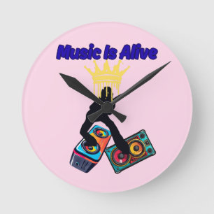 Music Is Alive Round Clock