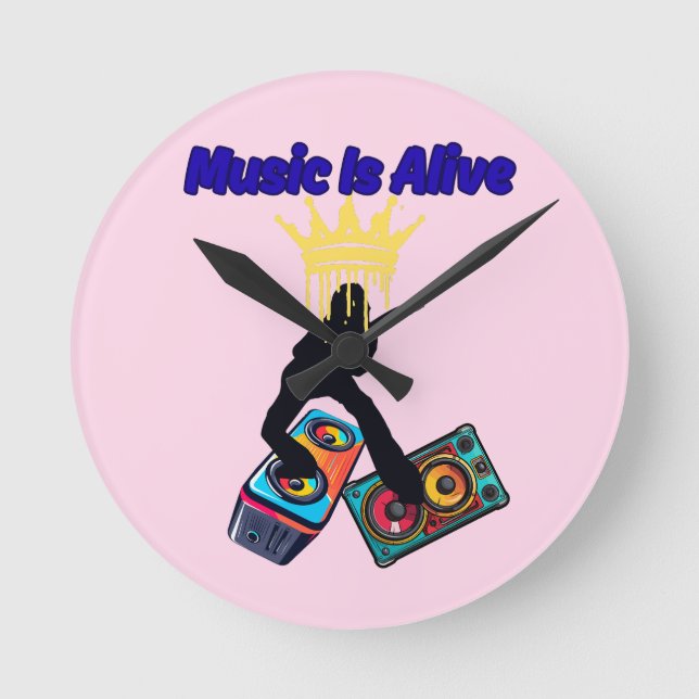 Music Is Alive Round Clock (Front)