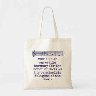 Music Is An Agreeable Harmony - Music Quote Tote Bag