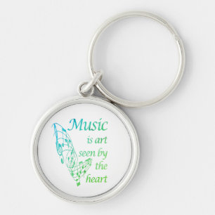 Music is Art seen by the Heart Inspirational Quote Key Ring