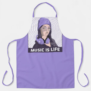 Music Is Life Apron – Lavender Vibe Edition