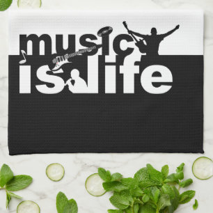 MUSIC IS LIFE custom kitchen towel